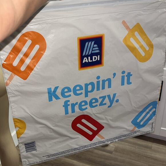 ALDI XL 3 NWT Snap Closure Recycled Eco-Friendly Grocery Bag XLarge 20.5x 20.5” - Picture 7 of 8
